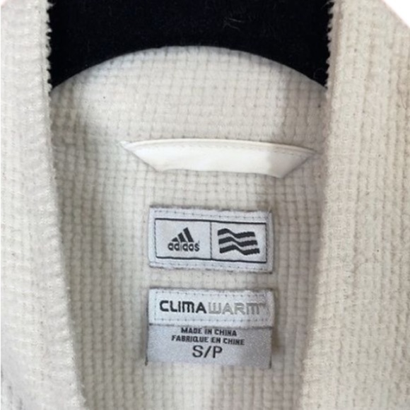GUC! - ADIDAS Climawarm Cream Waffle zip up Sweatshirt Size Small - Picture 4 of 7
